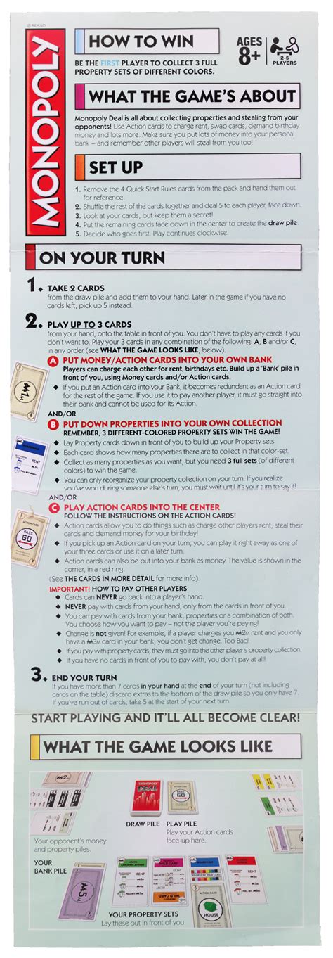 Monopoly Deal Card Game Rules & How to Play Instructions .